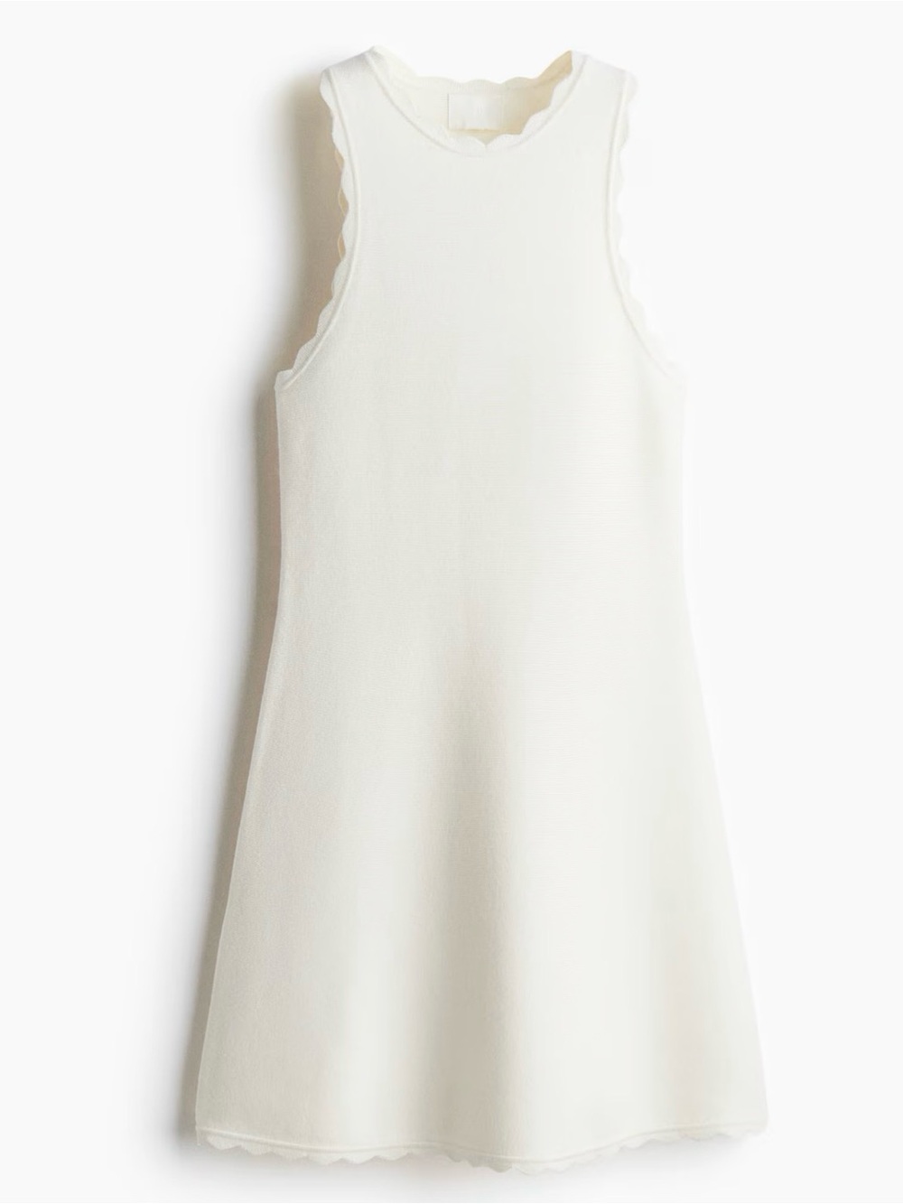 White Scalloped Tank Dress